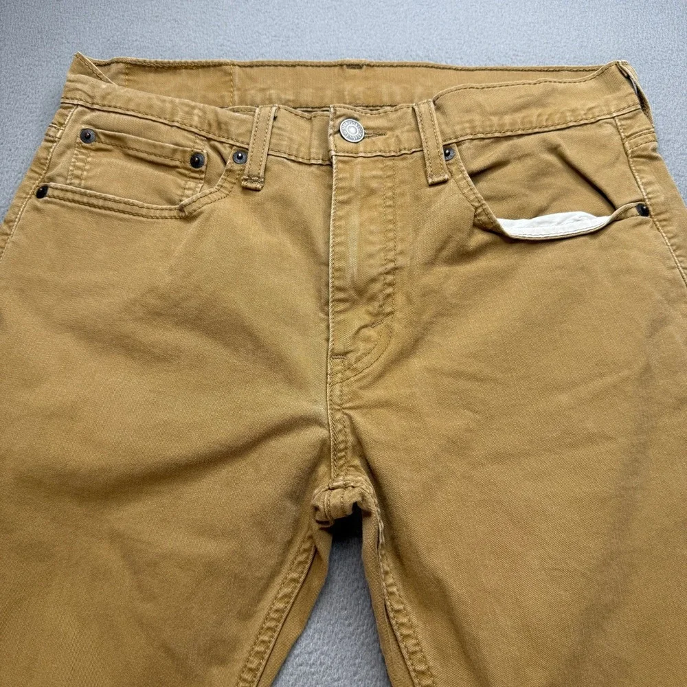 Levi's 502 Taper Pants Mens 31x32 (FIT 31x28) Brown Stretch Regular Chinos Work